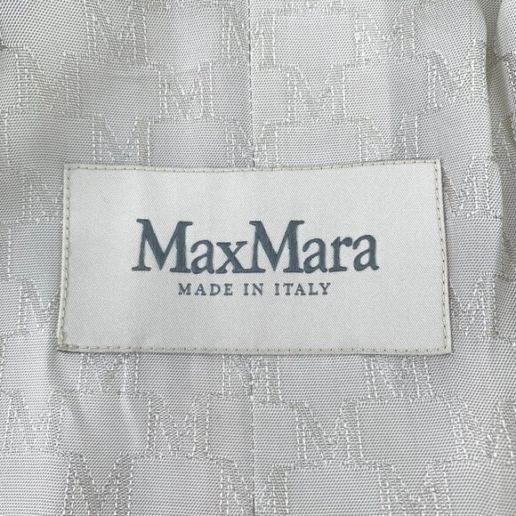 Max Mara Beige Double-Breasted Wool Blend Coat With Pockets - Picture 6 of 8